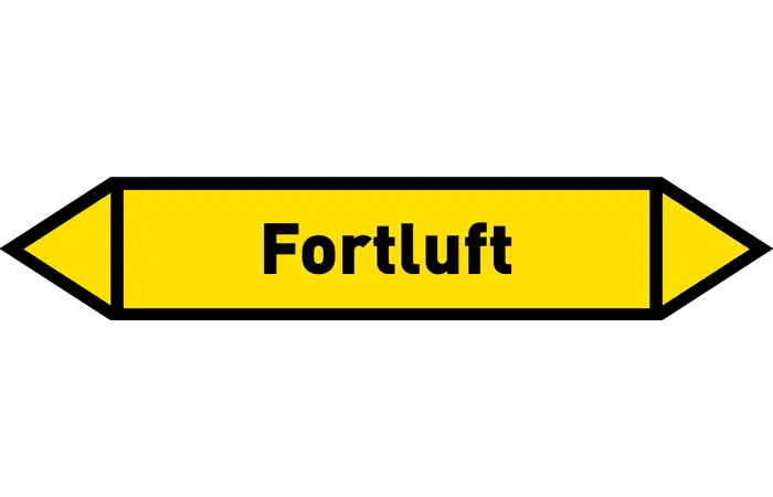 Pfeil Fortluft gelb/schwarz 215x40 mm Pfeil Fortluft gelb/schwarz 215x40 mm