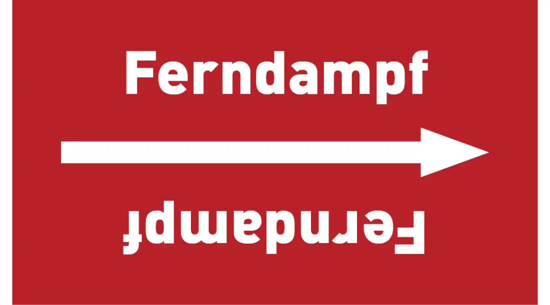 Kennzeichnungsband Ferndampf rot/weiß ab Ø 50 mm 33 m/Rolle Kennzeichnungsband Ferndampf rot/weiß ab Ø 50 mm 33 m/Rolle