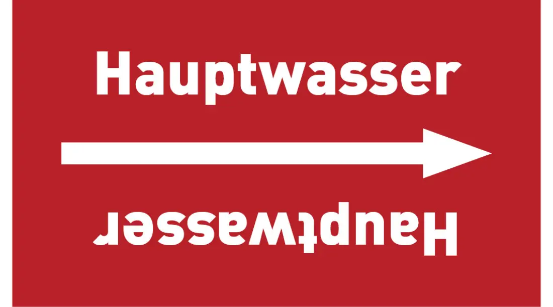 Kennzeichnungsband Hauptwasser rot/weiß ab Ø 50 mm 33 m/Rolle Kennzeichnungsband Hauptwasser rot/weiß ab Ø 50 mm 33 m/Rolle