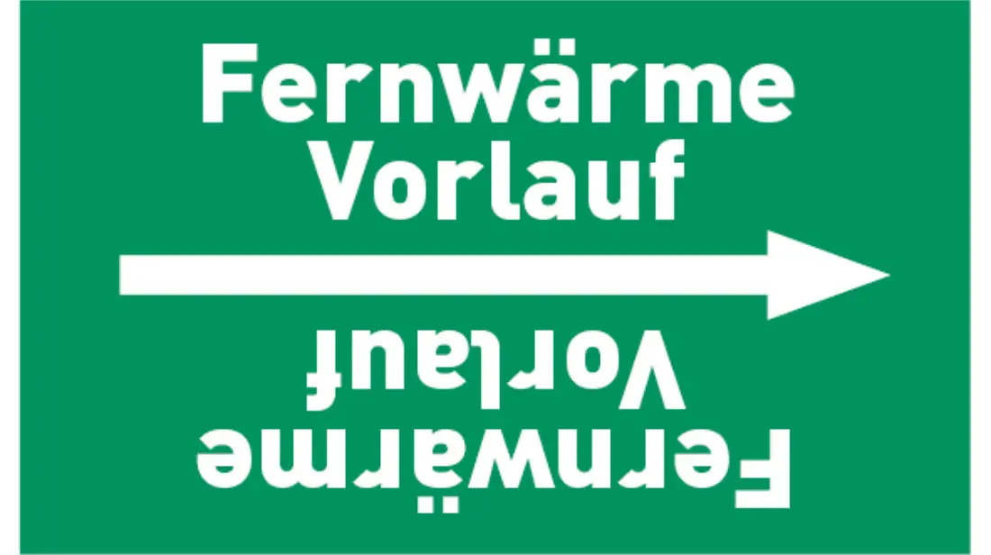 Kennzeichnungsband Fernwärme Vorlauf grün/weiß bis Ø 50 mm 33 m/Rolle Kennzeichnungsband Fernwärme Vorlauf grün/weiß bis Ø 50 mm 33 m/Rolle