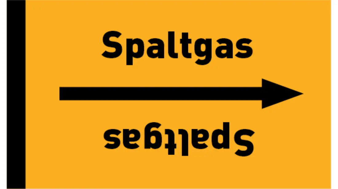 Kennzeichnungsband Spaltgas gelb/schwarz bis Ø 50 mm 33 m/Rolle Kennzeichnungsband Spaltgas gelb/schwarz bis Ø 50 mm 33 m/Rolle