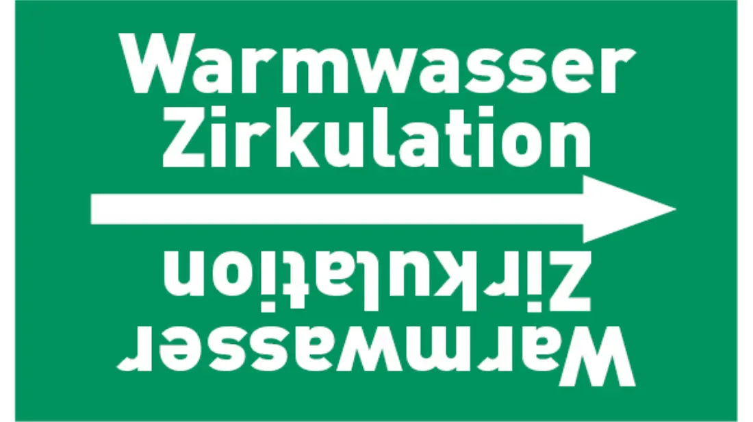 Kennzeichnungsband Warmwasser Zirkulation grün/weiß, bis Ø 50 mm 33 m/Rolle Kennzeichnungsband Warmwasser Zirkulation grün/weiß, bis Ø 50 mm 33 m/Rolle