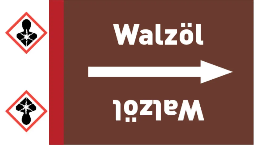 Kennzeichnungsband Walzöl braun/weiß bis Ø 50 mm 33 m/Rolle Kennzeichnungsband Walzöl braun/weiß bis Ø 50 mm 33 m/Rolle