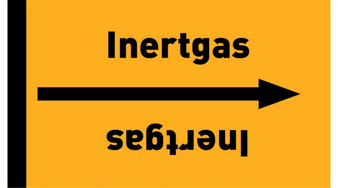 Kennzeichnungsband Inertgas gelb/schwarz ab Ø 50 mm 33 m/Rolle Kennzeichnungsband Inertgas gelb/schwarz ab Ø 50 mm 33 m/Rolle