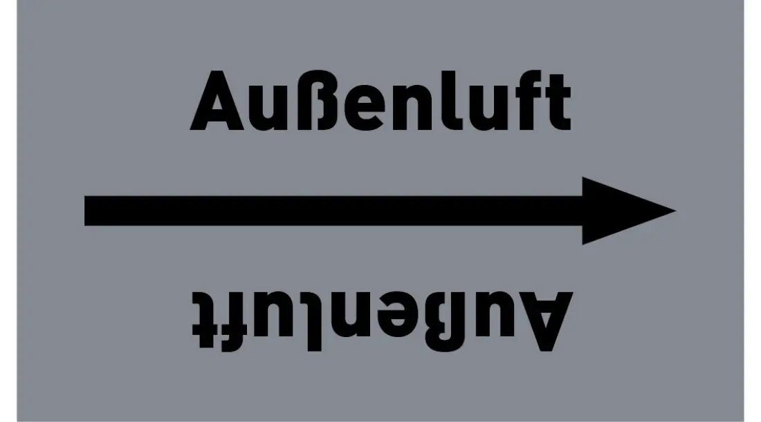 Kennzeichnungsband Außenluft grau/schwarz ab Ø 50 mm 33 m/Rolle Kennzeichnungsband Außenluft grau/schwarz ab Ø 50 mm 33 m/Rolle