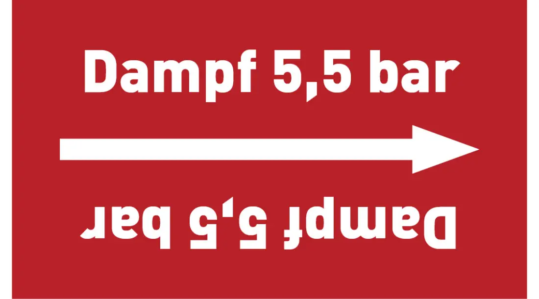 Kennzeichnungsband Dampf 5,5 bar rot/weiß ab Ø 50 mm 33 m/Rolle Kennzeichnungsband Dampf 5,5 bar rot/weiß ab Ø 50 mm 33 m/Rolle