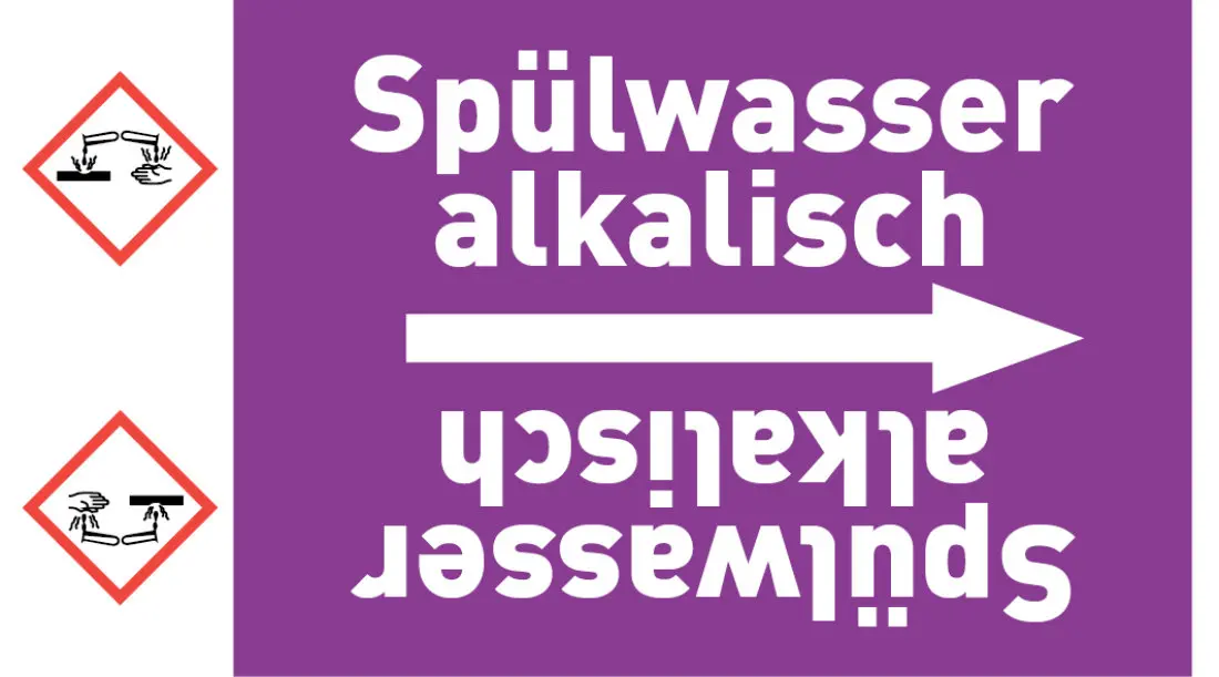 Kennzeichnungsband Spülwasser alkalisch violett/weiß ab Ø 50 mm 33 m/Rolle Kennzeichnungsband Spülwasser alkalisch violett/weiß ab Ø 50 mm 33 m/Rolle