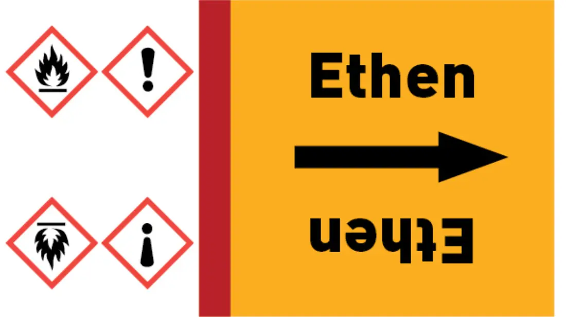 Kennzeichnungsband Ethen gelb/schwarz bis Ø 50 mm 33 m/Rolle Kennzeichnungsband Ethen gelb/schwarz bis Ø 50 mm 33 m/Rolle