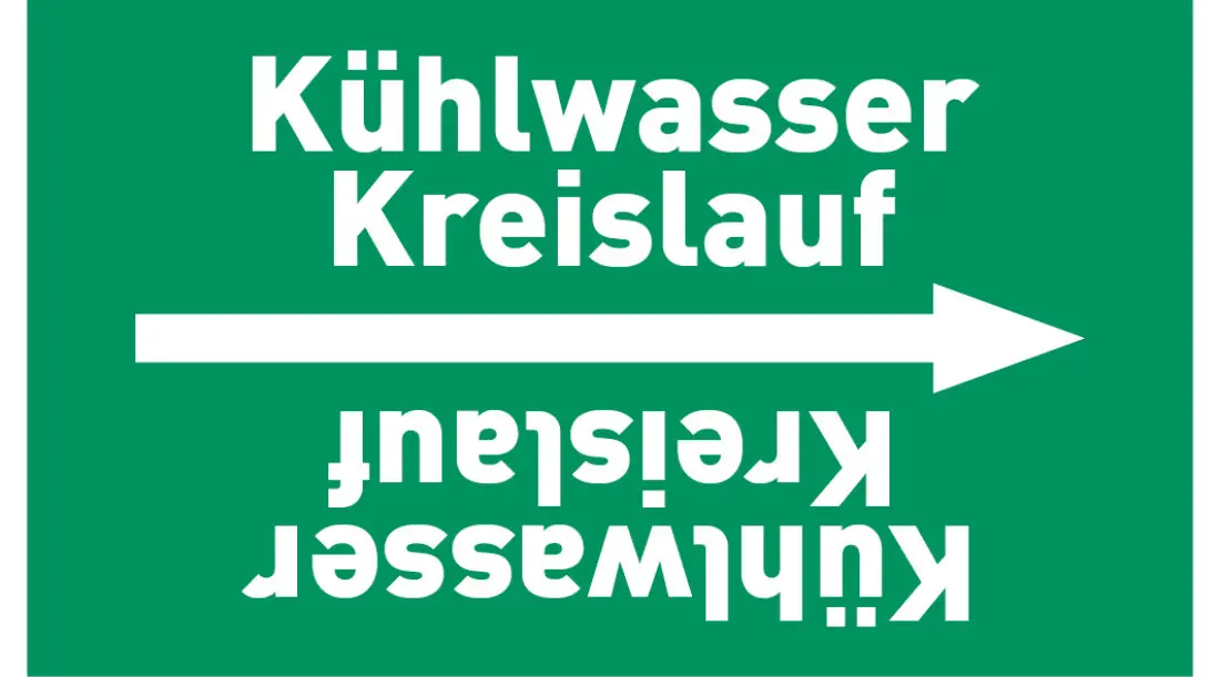 Kennzeichnungsband Kühlwasser Kreislauf grün/weiß ab Ø 50 mm 33 m/Rolle Kennzeichnungsband Kühlwasser Kreislauf grün/weiß ab Ø 50 mm 33 m/Rolle