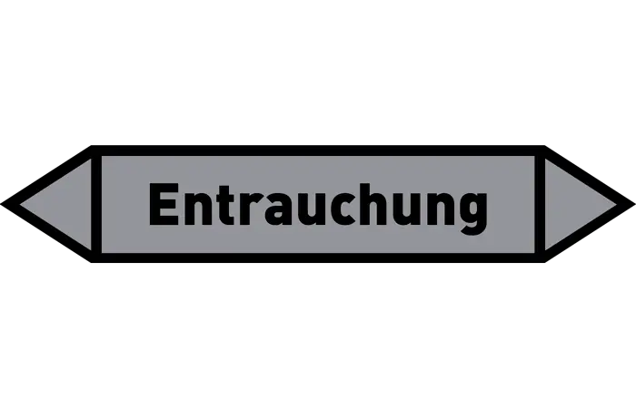 Pfeil Entrauchung grau/schwarz 215x40 mm Pfeil Entrauchung grau/schwarz 215x40 mm