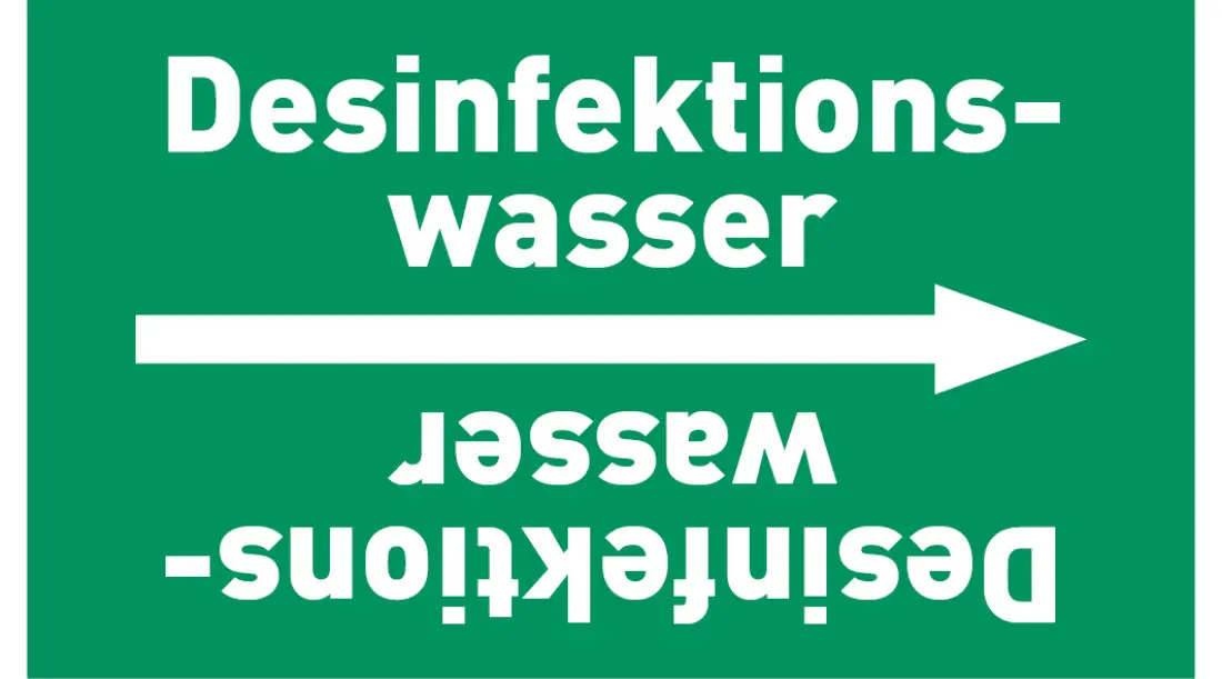Kennzeichnungsband Desinfektionswasser grün/weiß ab Ø 50 mm 33 m/Rolle Kennzeichnungsband Desinfektionswasser grün/weiß ab Ø 50 mm 33 m/Rolle