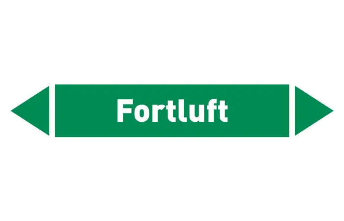 Pfeil Fortluft grün/weiß 215x40 mm Pfeil Fortluft grün/weiß 215x40 mm