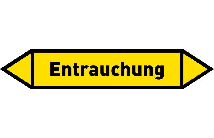 Pfeil Entrauchung gelb/schwarz 215x40 mm Pfeil Entrauchung gelb/schwarz 215x40 mm