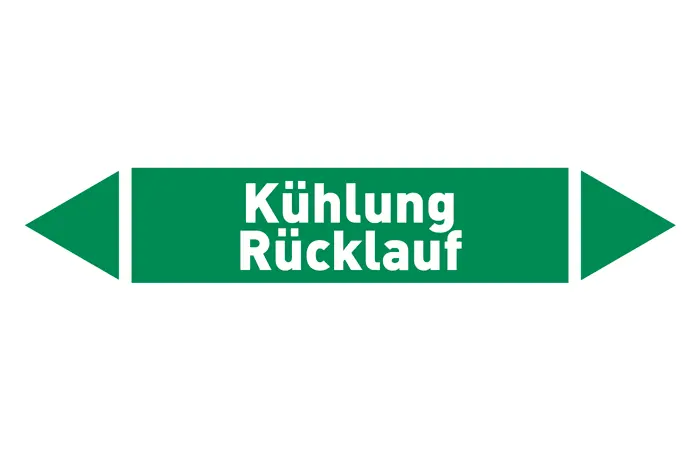 Pfeil Kühlung Rücklauf grün/weiß 125x25 mm