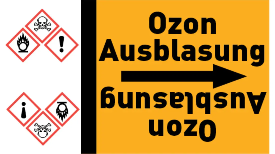Kennzeichnungsband Ozon Ausblasung gelb/schwarz bis Ø 50 mm 33 m/Rolle Kennzeichnungsband Ozon Ausblasung gelb/schwarz bis Ø 50 mm 33 m/Rolle