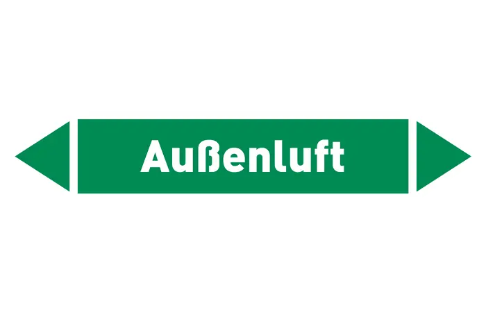 Pfeil Außenluft grün/weiß 215x40 mm Pfeil Außenluft grün/weiß 215x40 mm