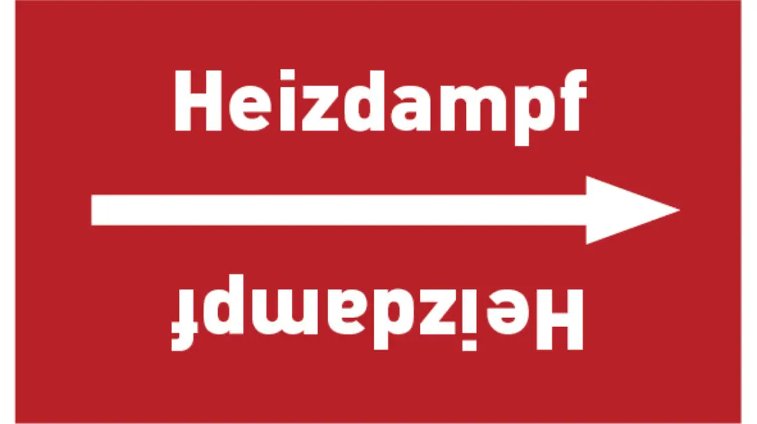 Kennzeichnungsband Heizdampf rot/weiß bis Ø 50 mm 33 m/Rolle Kennzeichnungsband Heizdampf rot/weiß bis Ø 50 mm 33 m/Rolle