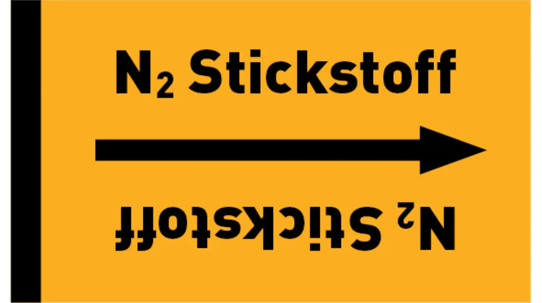 Kennzeichnungsband N2 Stickstoff gelb/schwarz bis Ø 50 mm 33 m/Rolle Kennzeichnungsband N2 Stickstoff gelb/schwarz bis Ø 50 mm 33 m/Rolle