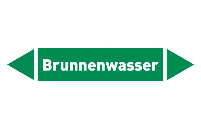 Pfeil Brunnenwasser grün/weiß 125x25 mm