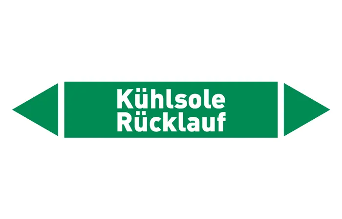 Pfeil Kühlsole Rücklauf grün/weiß 125x25 mm Pfeil Kühlsole Rücklauf grün/weiß 125x25 mm