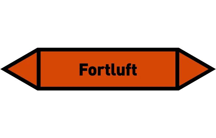 Pfeil Fortluft orange/schwarz 125x25 mm Pfeil Fortluft orange/schwarz 125x25 mm