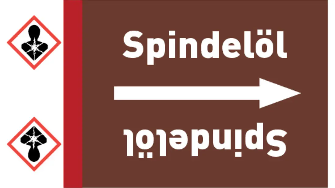 Kennzeichnungsband Spindelöl braun/weiß bis Ø 50 mm 33 m/Rolle Kennzeichnungsband Spindelöl braun/weiß bis Ø 50 mm 33 m/Rolle