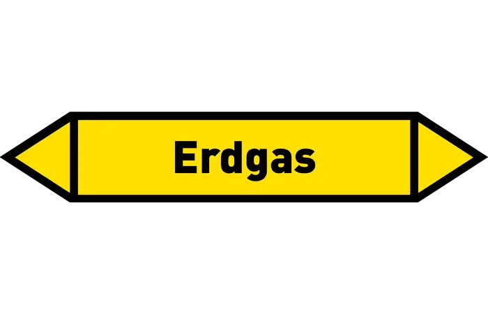 Pfeil Erdgas gelb/schwarz 215x40 mm Pfeil Erdgas gelb/schwarz 215x40 mm