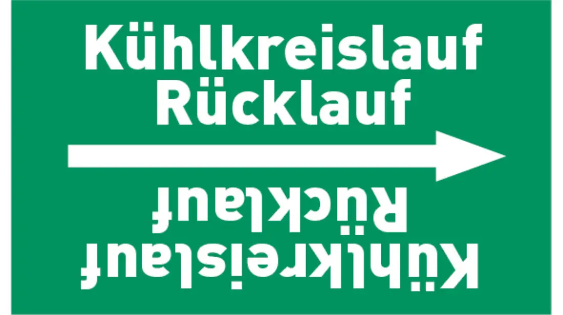Kennzeichnungsband Kühlkreislauf Rücklauf grün/weiß bis Ø 50 mm 33 m/Rolle Kennzeichnungsband Kühlkreislauf Rücklauf grün/weiß bis Ø 50 mm 33 m/Rolle