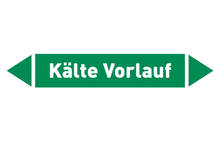 Pfeil Kälte Vorlauf grün/weiß 215x40 mm Pfeil Kälte Vorlauf grün/weiß 215x40 mm