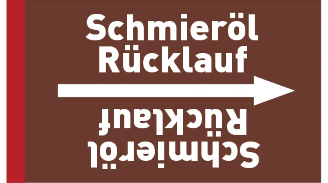 Kennzeichnungsband Schmieröl Rücklauf braun/weiß bis Ø 50 mm 33 m/Rolle Kennzeichnungsband Schmieröl Rücklauf braun/weiß bis Ø 50 mm 33 m/Rolle