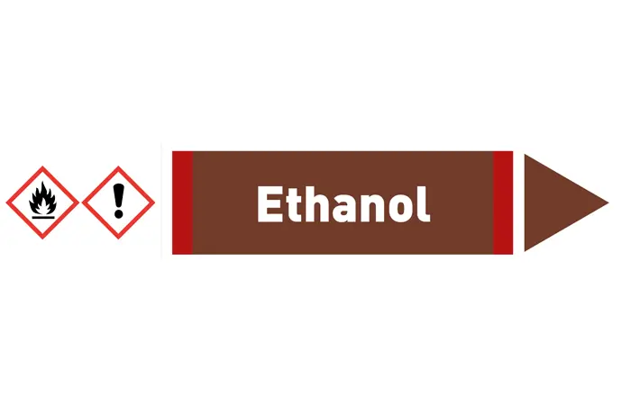 Pfeil rechts Ethanol braun/weiß 125x25 mm Pfeil rechts Ethanol braun/weiß 125x25 mm