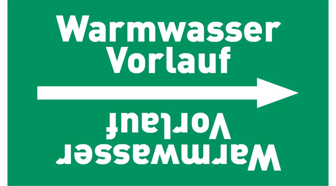 Kennzeichnungsband Warmwasser Vorlauf grün/weiß, ab Ø 50 mm 33 m/Rolle Kennzeichnungsband Warmwasser Vorlauf grün/weiß, ab Ø 50 mm 33 m/Rolle