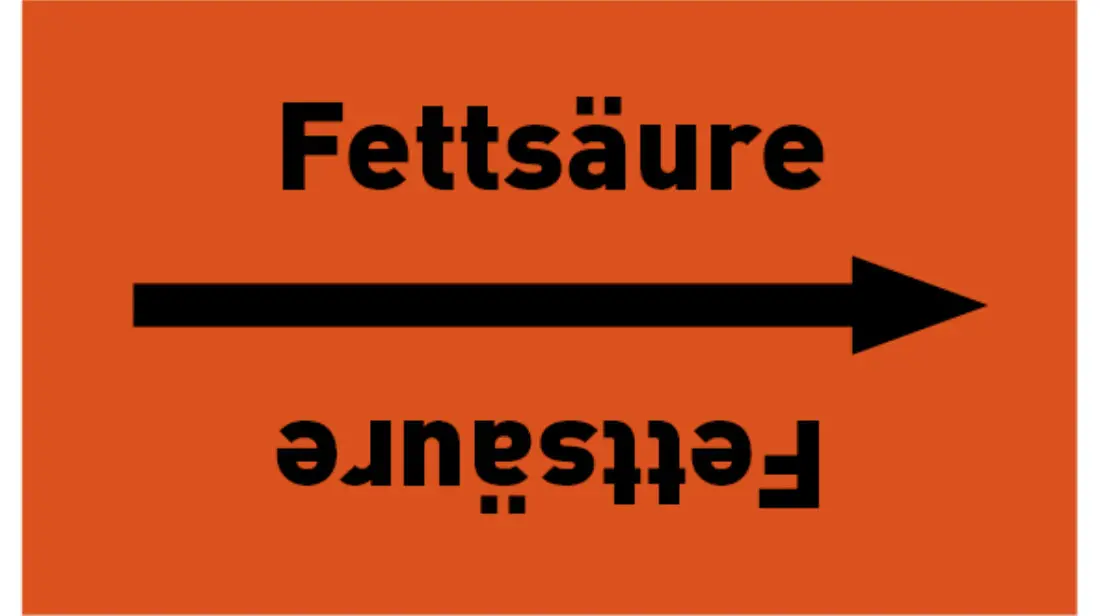 Kennzeichnungsband Fettsäure orange/schwarz bis Ø 50 mm 33 m/Rolle Kennzeichnungsband Fettsäure orange/schwarz bis Ø 50 mm 33 m/Rolle