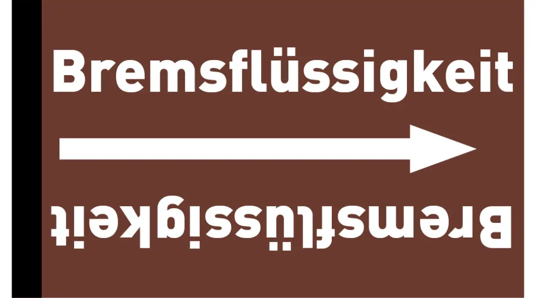 Kennzeichnungsband Bremsflüssigkeit braun/weiß ab Ø 50 mm 33 m/Rolle Kennzeichnungsband Bremsflüssigkeit braun/weiß ab Ø 50 mm 33 m/Rolle