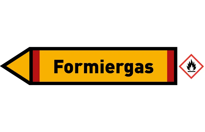 Pfeil links Formiergas gelb/schwarz 215x40 mm Pfeil links Formiergas gelb/schwarz 215x40 mm
