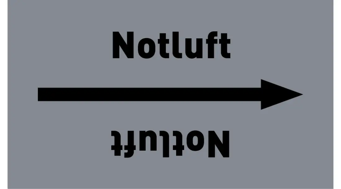 Kennzeichnungsband Notluft grau/schwarz ab Ø 50 mm 33 m/Rolle Kennzeichnungsband Notluft grau/schwarz ab Ø 50 mm 33 m/Rolle