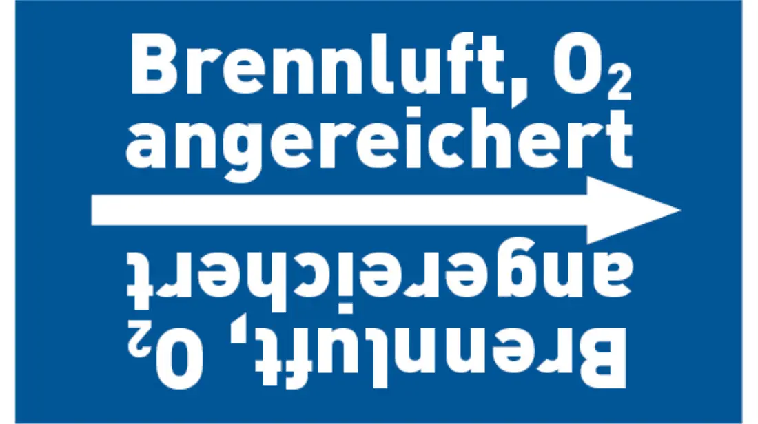 Kennzeichnungsband Brennluft, O2 angereichert blau/weiß bis Ø 50 mm 33 m/Rolle Kennzeichnungsband Brennluft, O2 angereichert blau/weiß bis Ø 50 mm 33 m/Rolle