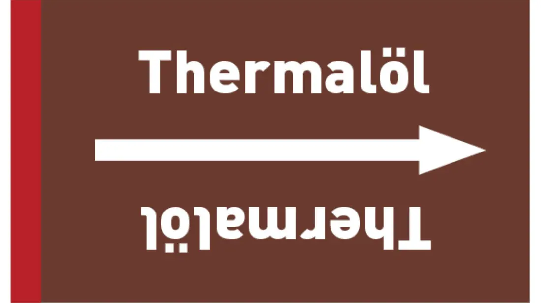 Kennzeichnungsband Thermalöl braun/weiß bis Ø 50 mm 33 m/Rolle Kennzeichnungsband Thermalöl braun/weiß bis Ø 50 mm 33 m/Rolle