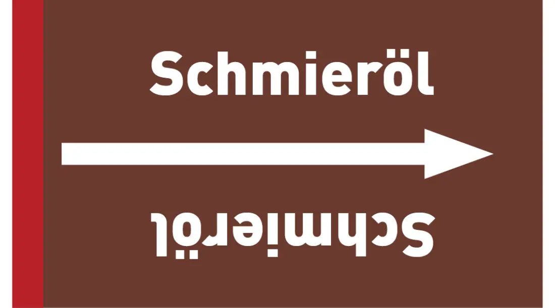 Kennzeichnungsband Schmieröl braun/weiß ab Ø 50 mm 33 m/Rolle Kennzeichnungsband Schmieröl braun/weiß ab Ø 50 mm 33 m/Rolle