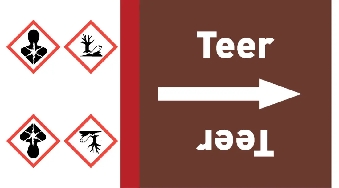 Kennzeichnungsband Teer braun/weiß ab Ø 50 mm 33 m/Rolle Kennzeichnungsband Teer braun/weiß ab Ø 50 mm 33 m/Rolle