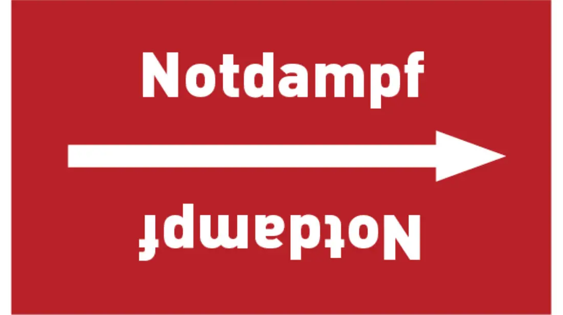 Kennzeichnungsband Notdampf rot/weiß bis Ø 50 mm 33 m/Rolle Kennzeichnungsband Notdampf rot/weiß bis Ø 50 mm 33 m/Rolle