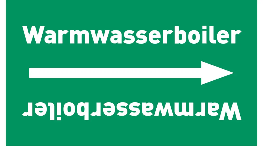Kennzeichnungsband Warmwasserboiler grün/weiß, ab Ø 50 mm 33 m/Rolle Kennzeichnungsband Warmwasserboiler grün/weiß, ab Ø 50 mm 33 m/Rolle