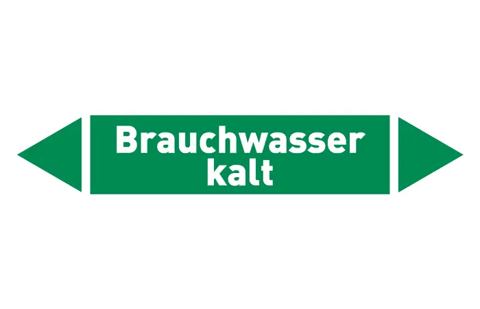 Pfeil Brauchwasser kalt grün/weiß 125x25 mm Pfeil Brauchwasser kalt grün/weiß 125x25 mm