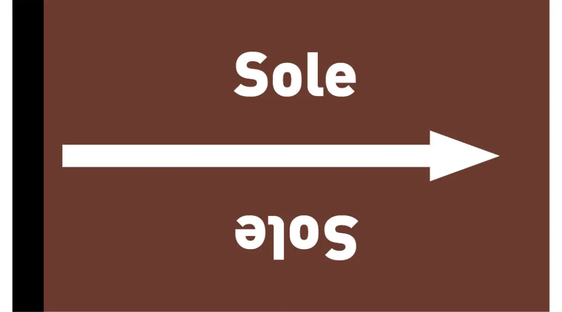 Kennzeichnungsband Sole braun/weiß ab Ø 50 mm 33 m/Rolle Kennzeichnungsband Sole braun/weiß ab Ø 50 mm 33 m/Rolle