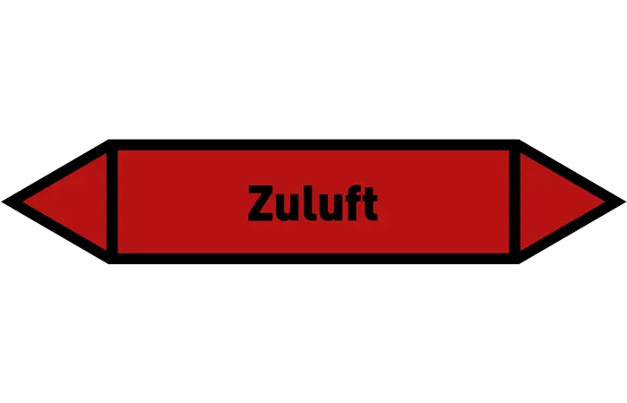 Pfeil Zuluft rot/schwarz 125x25 mm Pfeil Zuluft rot/schwarz 125x25 mm
