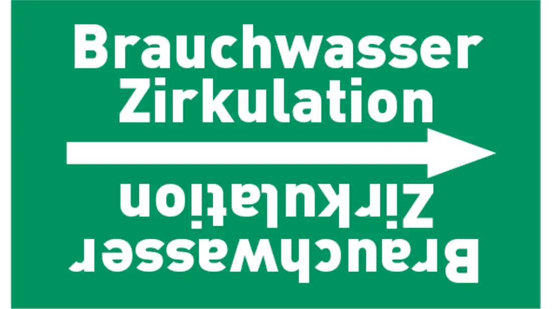 Kennzeichnungsband Brauchwasser Zirkulation grün/weiß bis Ø 50 mm 33 m/Rolle Kennzeichnungsband Brauchwasser Zirkulation grün/weiß bis Ø 50 mm 33 m/Rolle