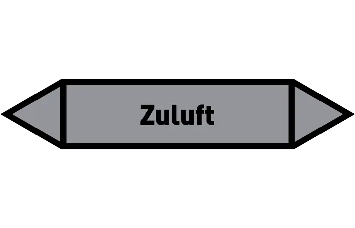 Pfeil Zuluft grau/schwarz 125x25 mm Pfeil Zuluft grau/schwarz 125x25 mm