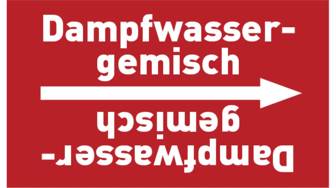 Kennzeichnungsband Dampfwassergemisch rot/weiß bis Ø 50 mm 33 m/Rolle Kennzeichnungsband Dampfwassergemisch rot/weiß bis Ø 50 mm 33 m/Rolle