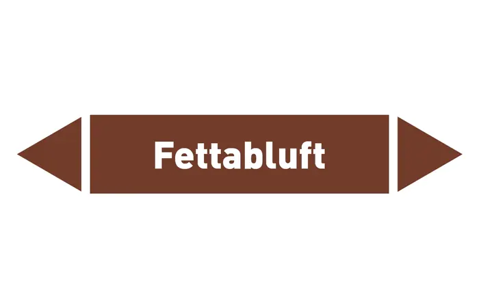 Pfeil Fettabluft braun/weiß 125x25 mm Pfeil Fettabluft braun/weiß 125x25 mm