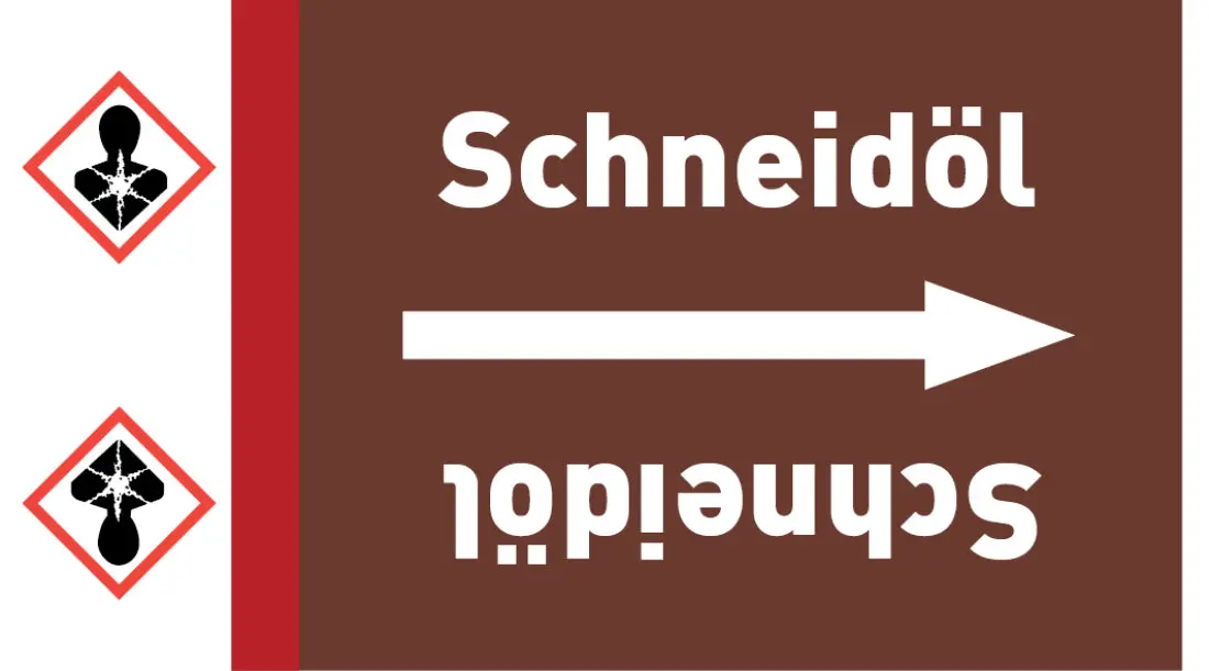 Kennzeichnungsband Schneidöl braun/weiß ab Ø 50 mm 33 m/Rolle Kennzeichnungsband Schneidöl braun/weiß ab Ø 50 mm 33 m/Rolle